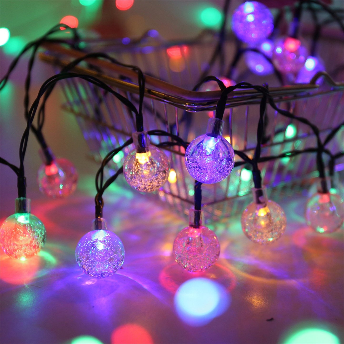 Solar Bubble Balls String Lights