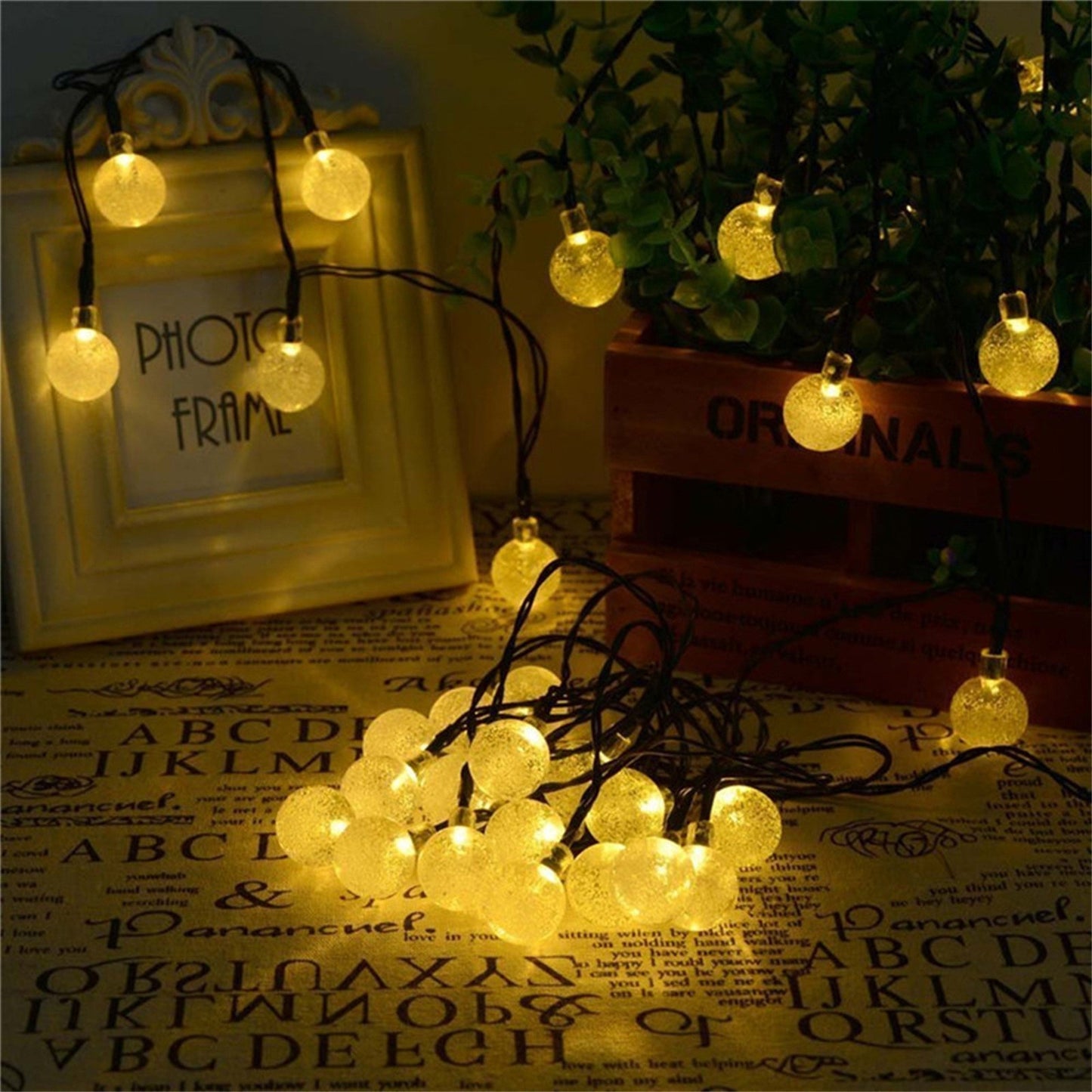 Solar Bubble Balls String Lights