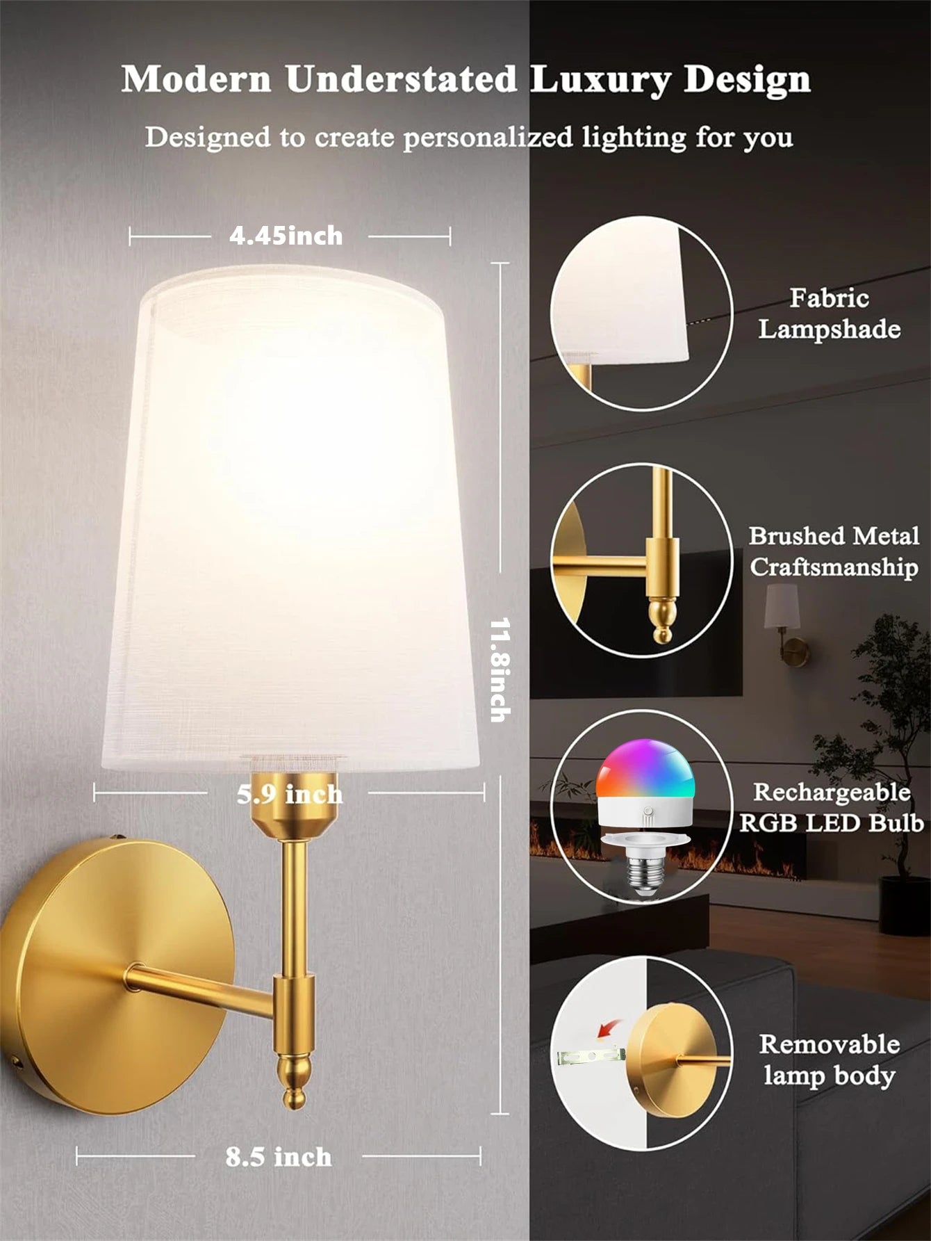 15 Colors Wireless Wall Lamp