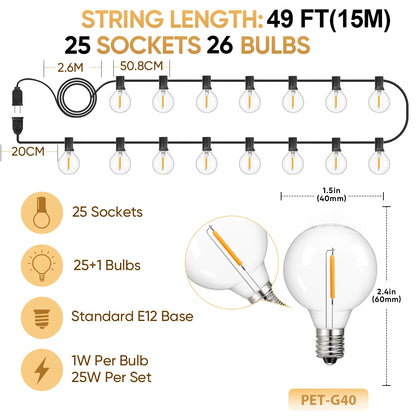 Shatterproof G40 Light Decor