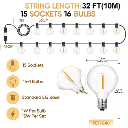 Shatterproof G40 Light Decor