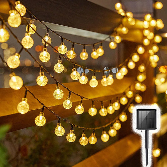 Solar Bubble Balls String Lights
