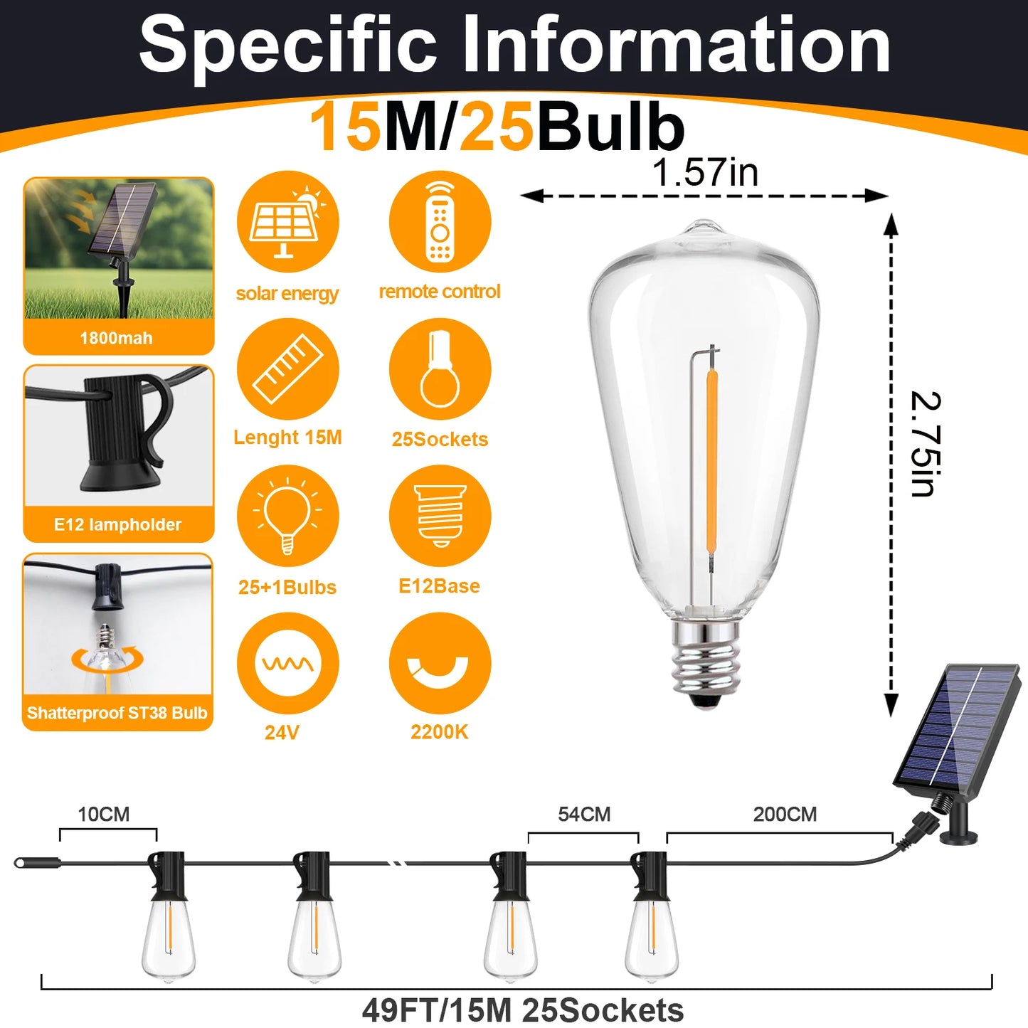 Solar Globe G40 Patio Light