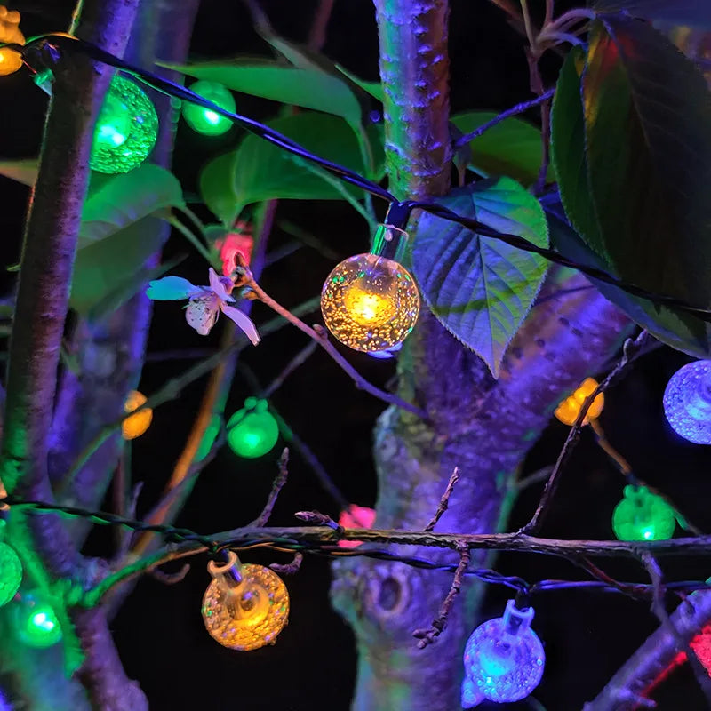 Solar Bubble Balls String Lights