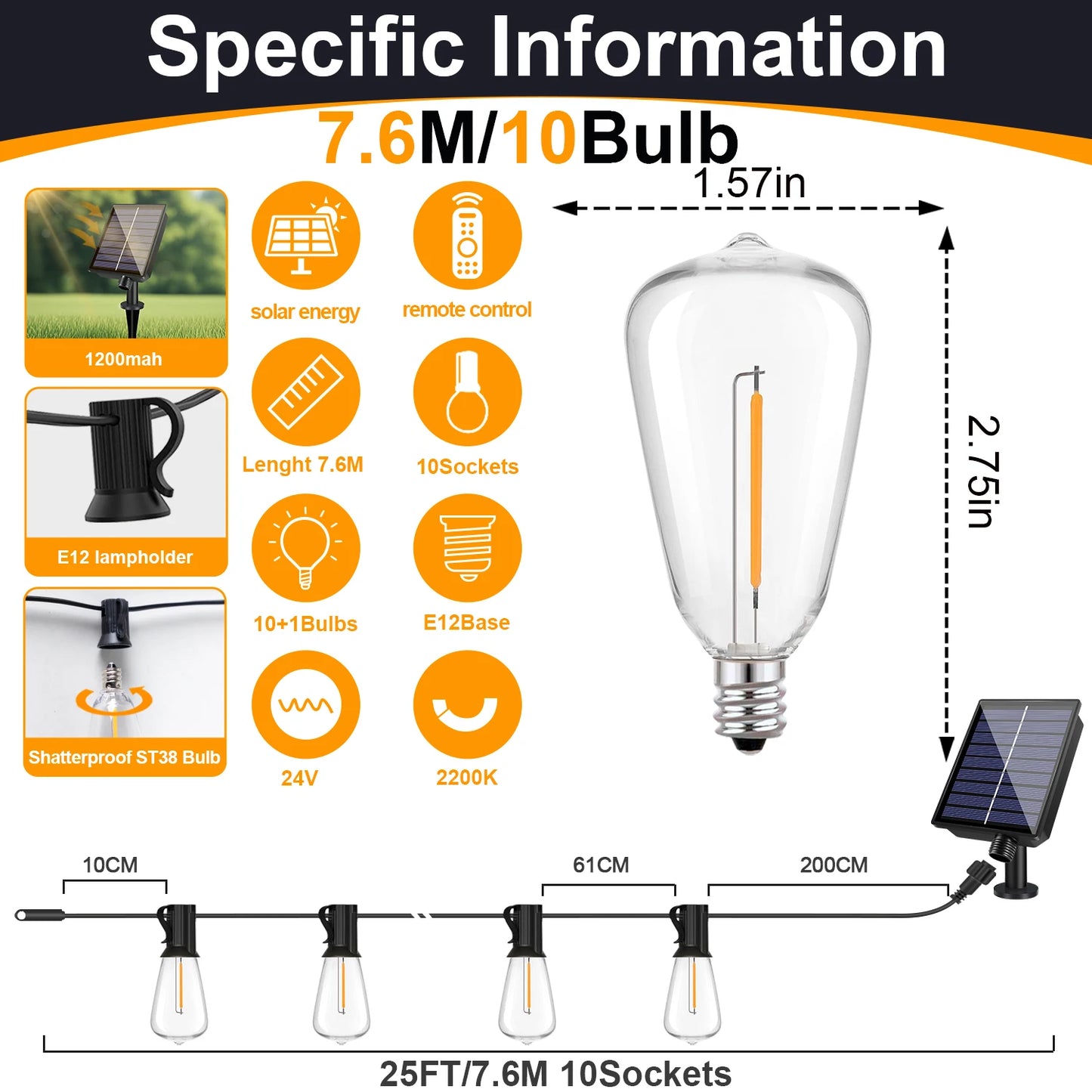 Solar Globe G40 Patio Light