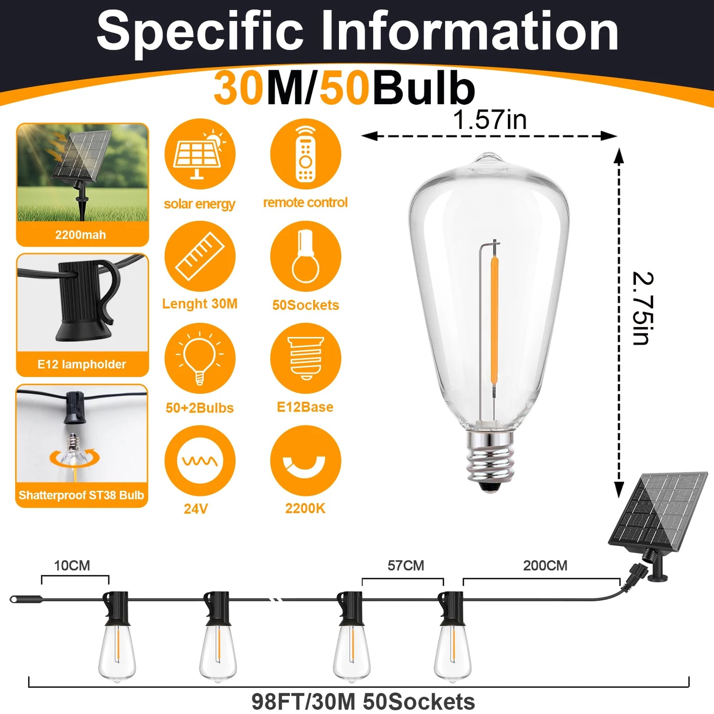 Solar Globe G40 Patio Light