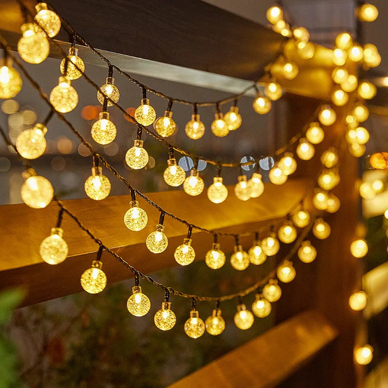 Solar Bubble Balls String Lights
