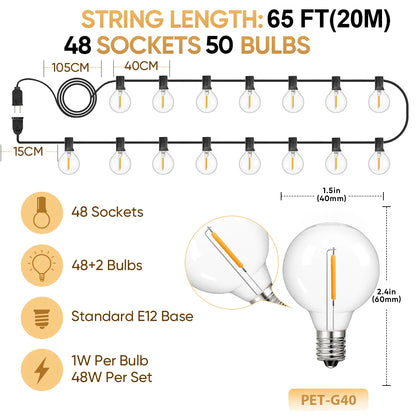 Shatterproof G40 Light Decor