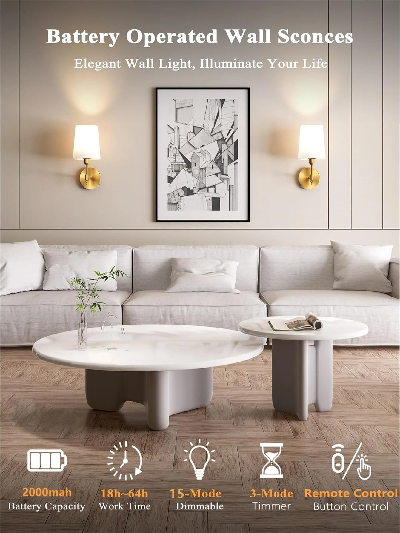 15 Colors Wireless Wall Lamp